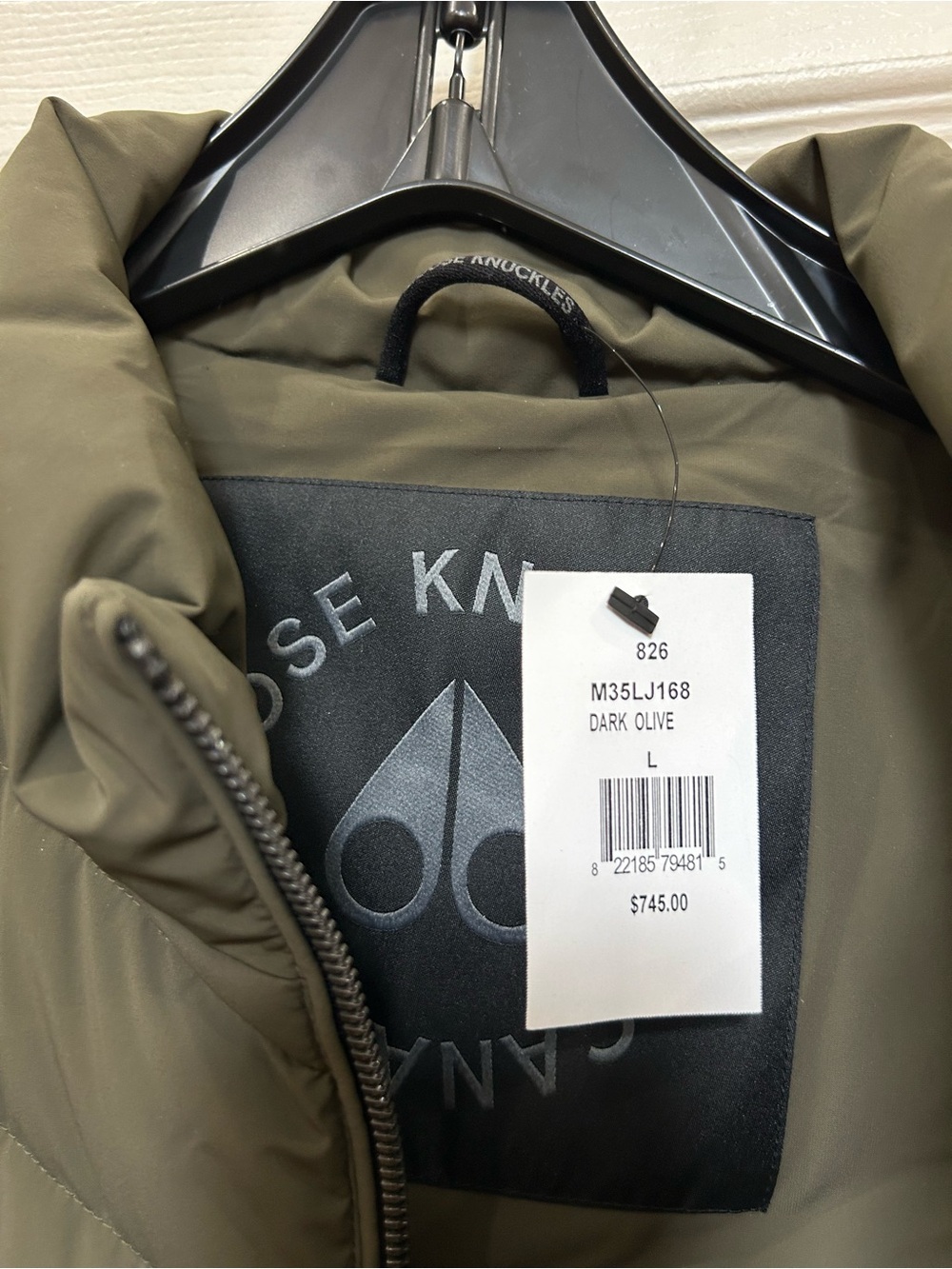 NWT Moose Knuckles Elora Down Jacket Dark Olive Large $745 - Picture 8 of 13
